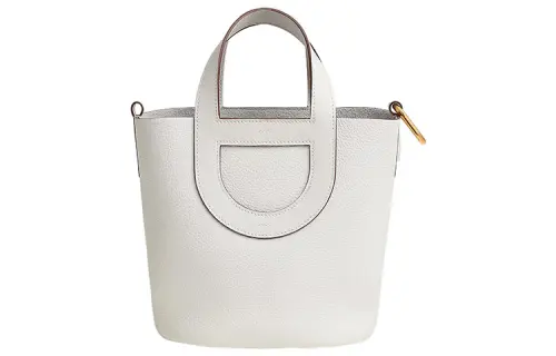 HERMES In The Loop Taurillon Clemence Bullock Leather With Swift Leather Basket Bag Handbag Women's New White