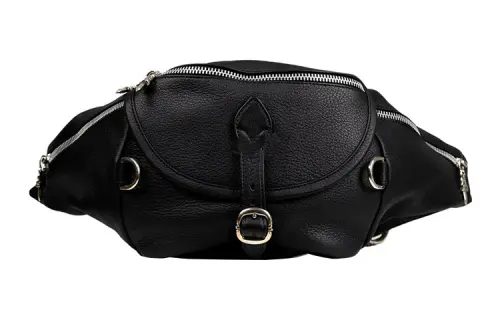 Chrome Hearts Leather Fanny Pack Medium Women's Black