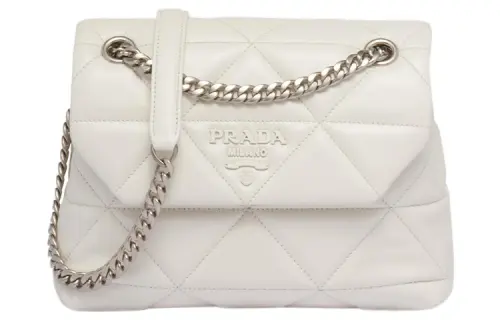 PRADA Spectrum Leather Crossbody Bag, Shoulder Bag Women's White