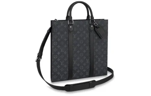 LOUIS VUITTON Sac Plat Coated Canvas Sheet Music Bag, Shoulder Bag, Crossbody Bag, Handbag Regular Men's Black