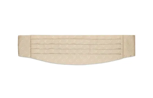 GUCCI Horsebit Collection Wool, Silk, Cotton Belts Unisex Beige Width 12cm