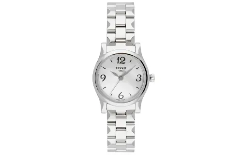 TISSOT Quartz Movement 30m Waterproof Women's Watch 28mm Silver Dial Stainless Steel Case