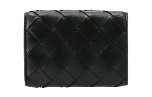 Bottega Veneta Lambskin With Calfskin Wallet Mini Women's Black