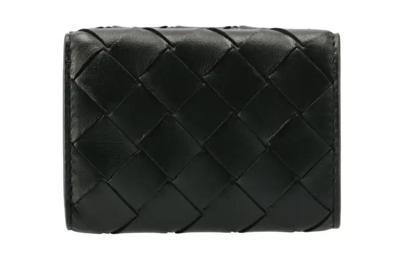 Bottega Veneta Lambskin With Calfskin Wallet Mini Women's Black