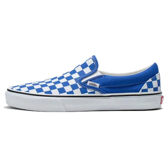 Vans Slip-on Skateboarding Shoes Unisex Low-top White/Royal Blue/Fern Green