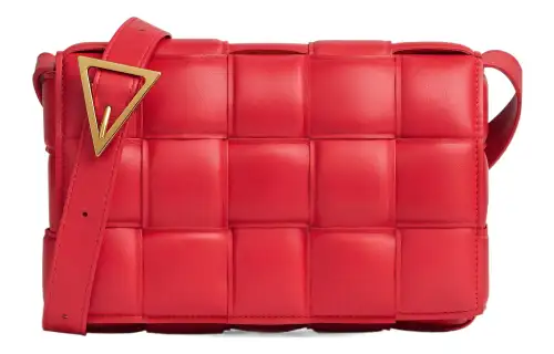 Bottega Veneta Padded Intreccio Cassette Crossbody Red