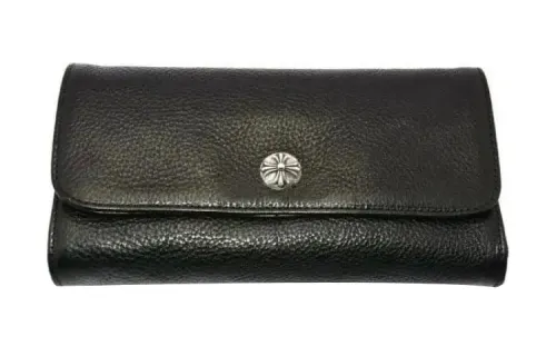 Chrome Hearts Leather Wallet Women's Black