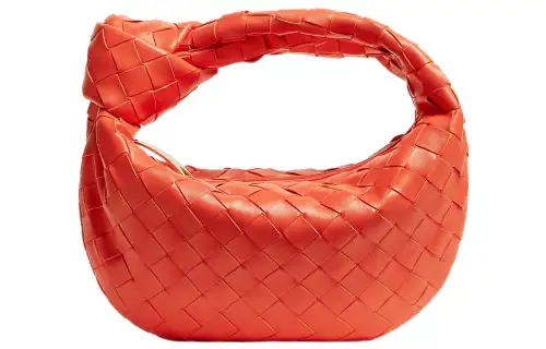Bottega Veneta Jodie Sheepskin Handbag Mini Women's Orange Red
