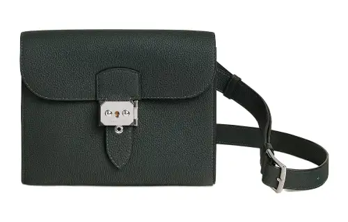 HERMES Sac A Depeches Togo Calfskin Messenger Bag, Crossbody Bag Men's 67 Vert Fonce Dark Green