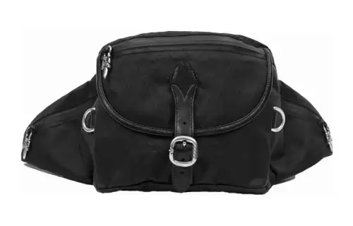 Chrome Hearts Leather Crossbody Bag, Fanny Pack Women's Black