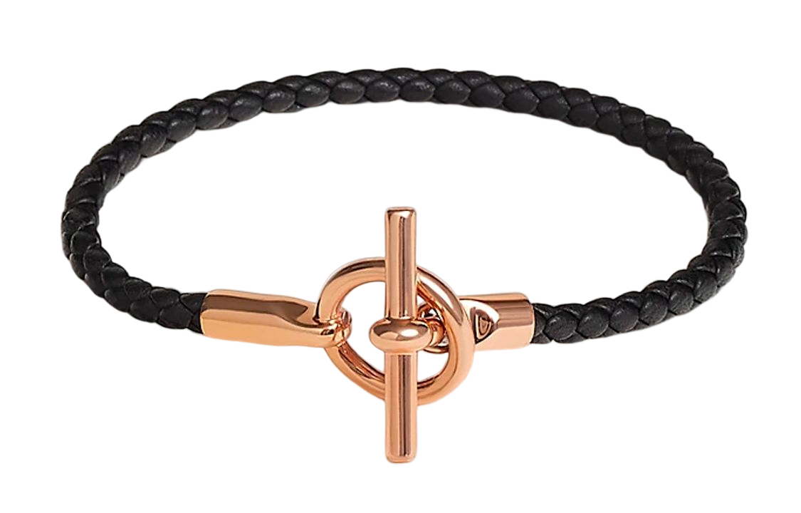HERMES Glenan H Bracelets Unisex Black