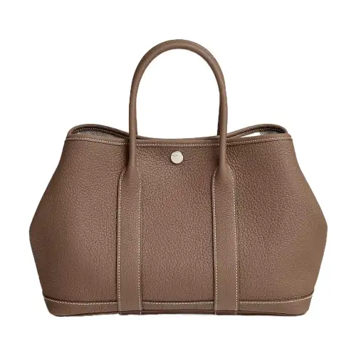HERMES Garden Party Negonda Calfskin Handbag 30 Women's 18 Etoupe Elephant Gray