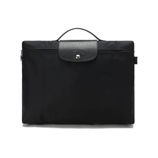 LONGCHAMP Le Pliage Green Canvas Handbag, Laptop Bag, Briefcase Women's Black
