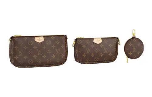 LOUIS VUITTON Coated Canvas With Cow Leather Trim 3 in 1 Crossbody Bag, Shoulder Bag Women's Brown