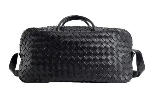Bottega Veneta Sheepskin Cow Leather One Shoulder Crossbody Travel Bag Men's Black