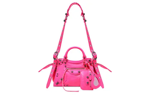 Balenciaga Neo Cagole Fine Grained Sheepskin Shoulder Bag, Crossbody Bag, Handbag Extra Small Women's Pink