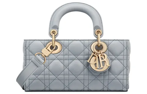 DIOR Lady D JOY Sheepskin Handbag Shoulder Bag, Crossbody Bag, Handbag Small Women's Gray