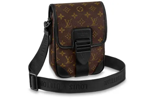 LOUIS VUITTON Archy Coated Canvas Messenger Bag, Crossbody Bag, Shoulder Bag Small Men's Brown