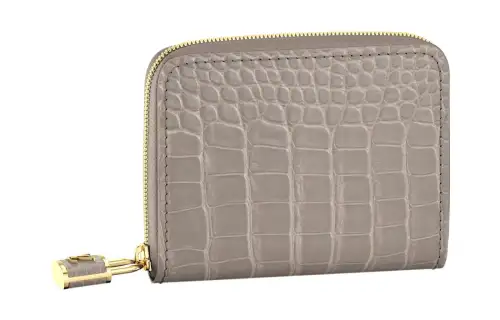 LOUIS VUITTON Capucines Short Snouted Crocodile Leather Capson Coin Purse Women's Matte Finish Taupe