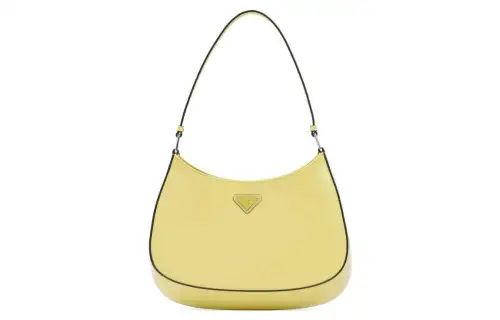 PRADA Cleo Leather Shoulder Bag, Handbag, Shoulder Bag Women's Banana Yellow