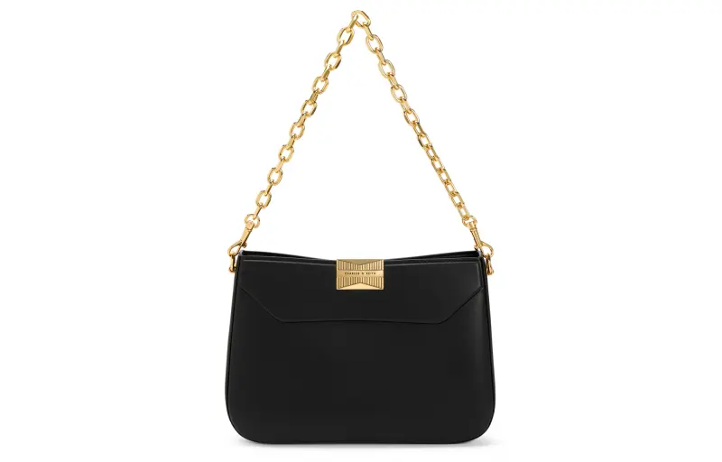 CHARLES&KEITH Polyurethane Shoulder Bag Women's Black/Brick/White