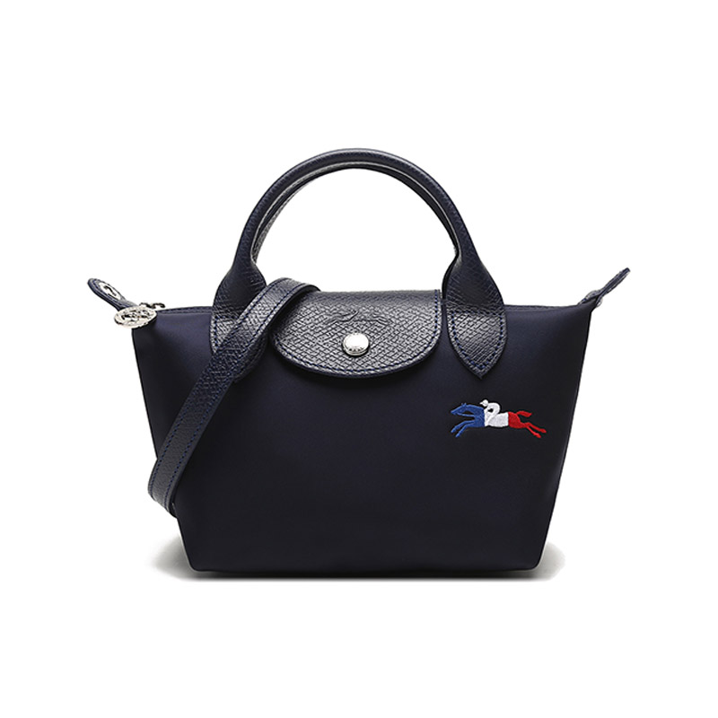 LONGCHAMP Longchamp Le Pliage 17 canvas short handle shoulder bag mini women's navy blue