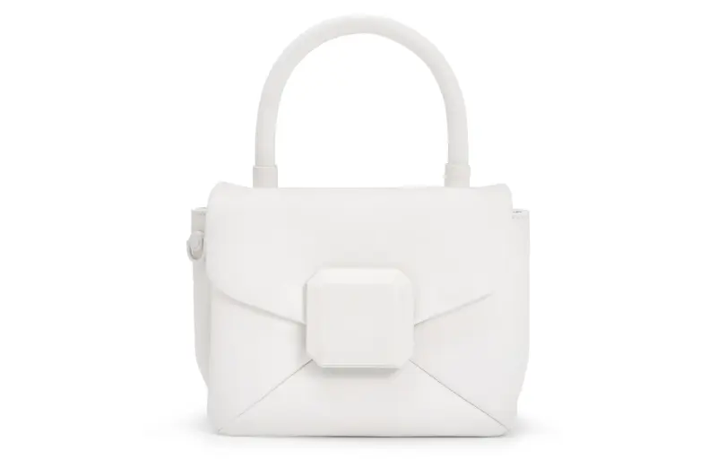 CHARLES&KEITH Polyurethane Portable One Shoulder Small Square Bag Medium Size Women's White/Light Pink/Green