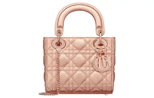 DIOR Lady Dior Sheepskin Handbag Shoulder Bag, Crossbody Bag, Handbag Mini Women's Neon Pink