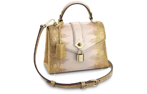 LOUIS VUITTON Rose Des Vents Lizard Skin Shoulder Bag, Crossbody Bag, Handbag Mini Women's Gold/Nude
