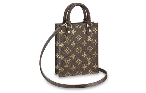 LOUIS VUITTON Petit Sac Plat Python Skin Shoulder Bag, Crossbody Bag, Handbag Women's Brown
