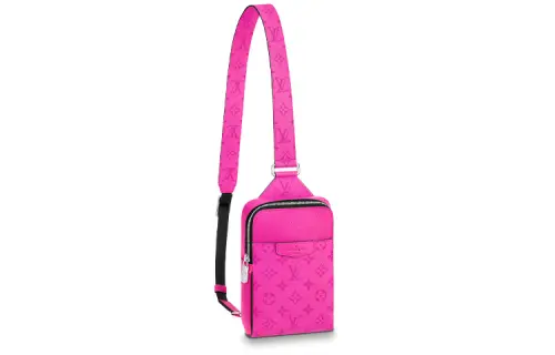 LOUIS VUITTON OUTDOOR Coated Canvas With Leather Shoulder Bag, Crossbody Bag Men's Pink