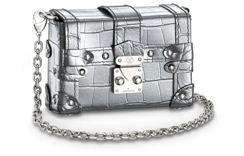 LOUIS VUITTON High Gloss Crocodile Leather Crossbody Bag, Shoulder Bag Women's Silver