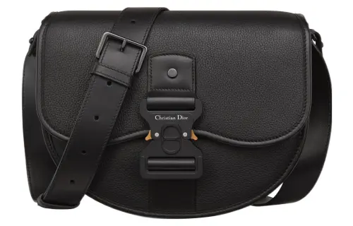 DIOR Grained Calfskin Shoulder Bag, Crossbody Bag Men's Black
