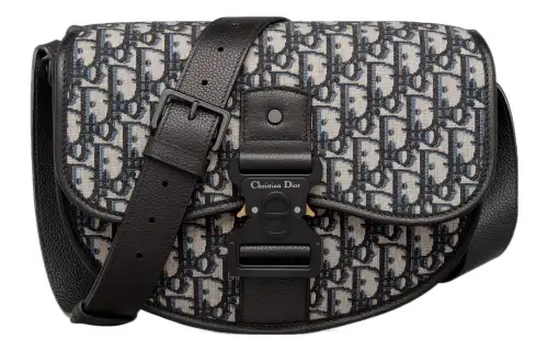 DIOR Gallop Leather Print Shoulder Bag, Crossbody Bag Men's Beige/Black