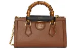 GUCCI Diana Leather Portable Crossbody Bag, Shoulder Bag Small Women's Brown