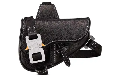 DIOR Grained Calfskin Saddle Bag, Crossbody Bag, Shoulder Bag Men's Black