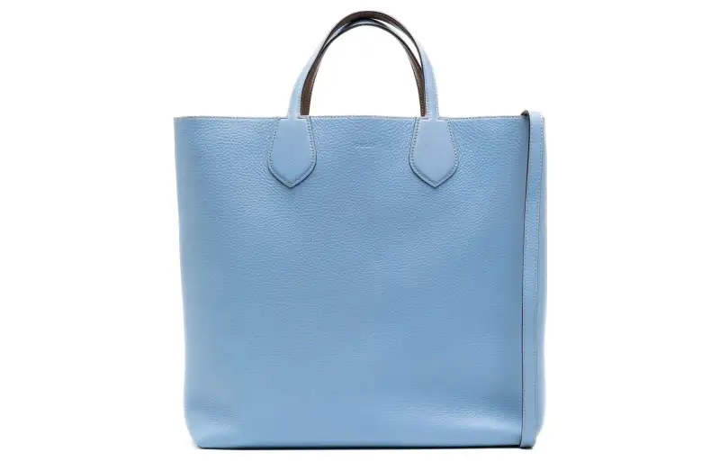GUCCI Grain Textured Leather Tote Bag, Shopping Bag, Shoulder Bag, Crossbody Bag, Handbag Women's Blue