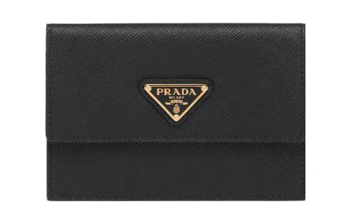 PRADA Saffiano Leather Wallet Women's Black