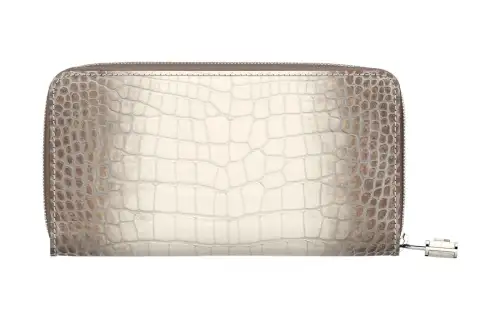 LOUIS VUITTON Bright Nile Crocodile Leather Wallet Women's Brown/White