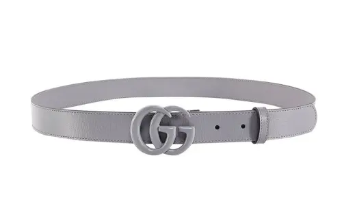 GUCCI GG Marmont Leather Belts Men's Gray