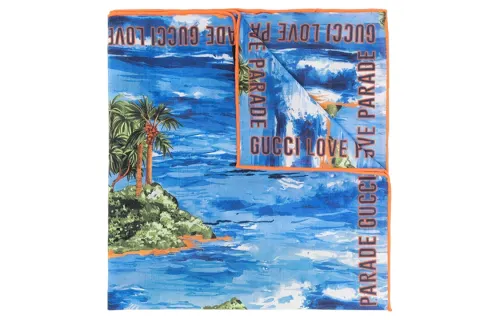 GUCCI Knit Scarves Men's Blue