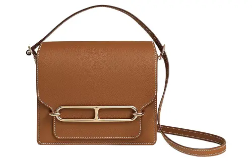 HERMES Roulis Evercolor Calfskin Crossbody Bags Mini Women's 37 Gold Brown