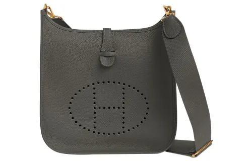 HERMES Evelyne Clemence Bullock Leather Crossbody Bag, Shoulder Bag 29 Women's 0L Grismeyer Rain Cloud Gray