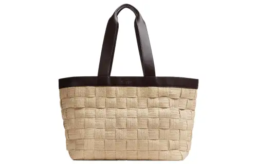 Bottega Veneta Raffia Handbag Regular Men's Natural/Flip Candy