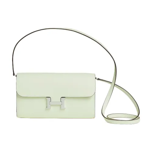 HERMES Constance To Go Silver Tone Buckle Epsom Calfskin Crossbody Bags Regular Women's 0S Vert Fizz Bubble Green