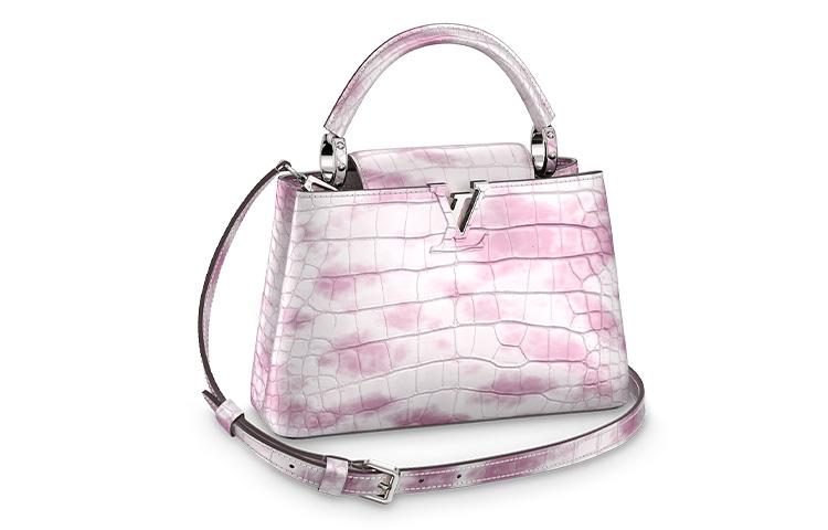 LOUIS VUITTON Coussin Short Snouted Crocodile Leather Shoulder Bag, Crossbody Bag, Handbag Women's White/Pink