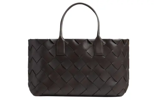 Bottega Veneta Cabat Sheepskin Tote Bag, Shopping Bag, Handbag Women's Dark Chocolate/Corn Yellow