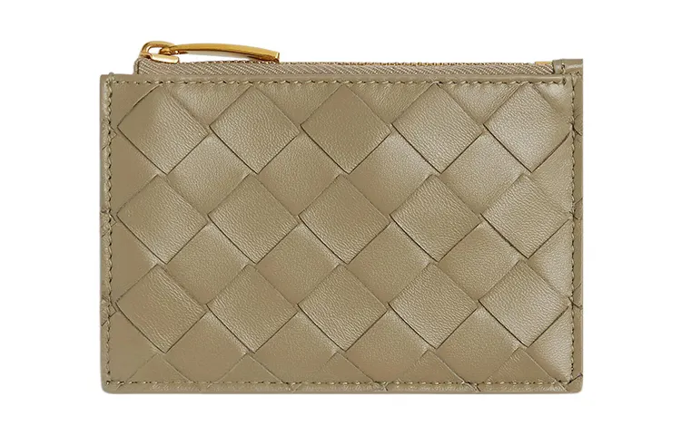 Bottega Veneta Sheepskin With Cow Leather Card Holder Key Pouch Women's Taupe
