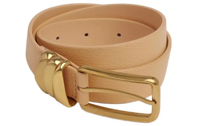 Bottega Veneta Cow Leather Belts Women's Beige Width 2.5cm