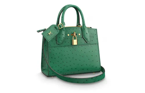 LOUIS VUITTON City Steamer Ostrich Leather Shoulder Bag, Crossbody Bag, Handbag Mini Women's Mint Green